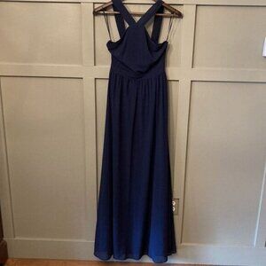 LULUS Air of Romance Navy Blue Maxi Dress Size Small